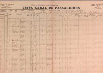 Lista de desembarque do vapor (navio) Principe Udine, vindo de Gênova (Itália), com data de 11 de outubro de 1914 - Arquivo APESP