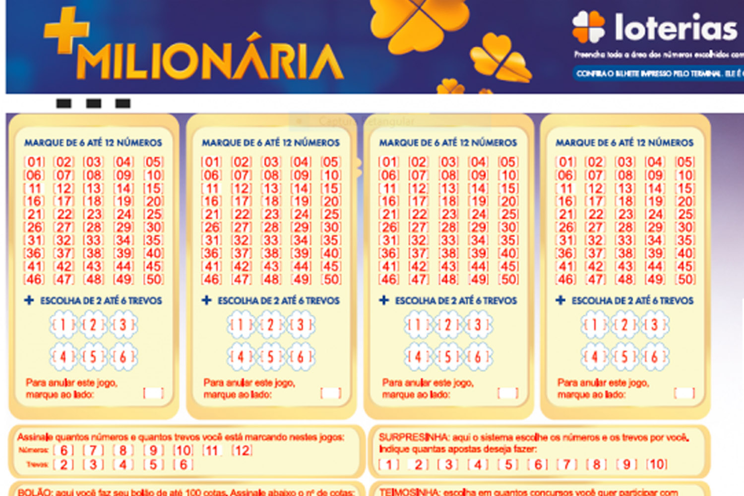 jogo da loteria milionária